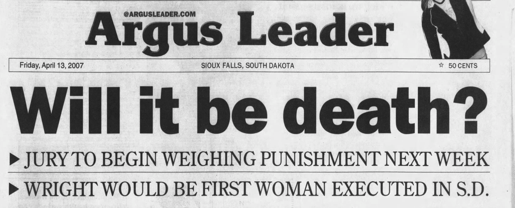 A newspaper headline asks, "Will it be death?"